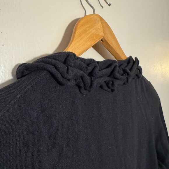 Black Talbots Ruffle Edge Cardigan Sweater Size SP EUC - Picture 6 of 7